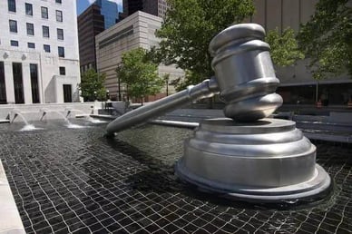 Hammer and gavel statues