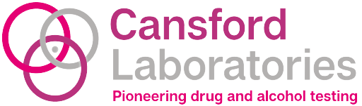 Cansford Laboratories logo with a pink, purple and grey ring.